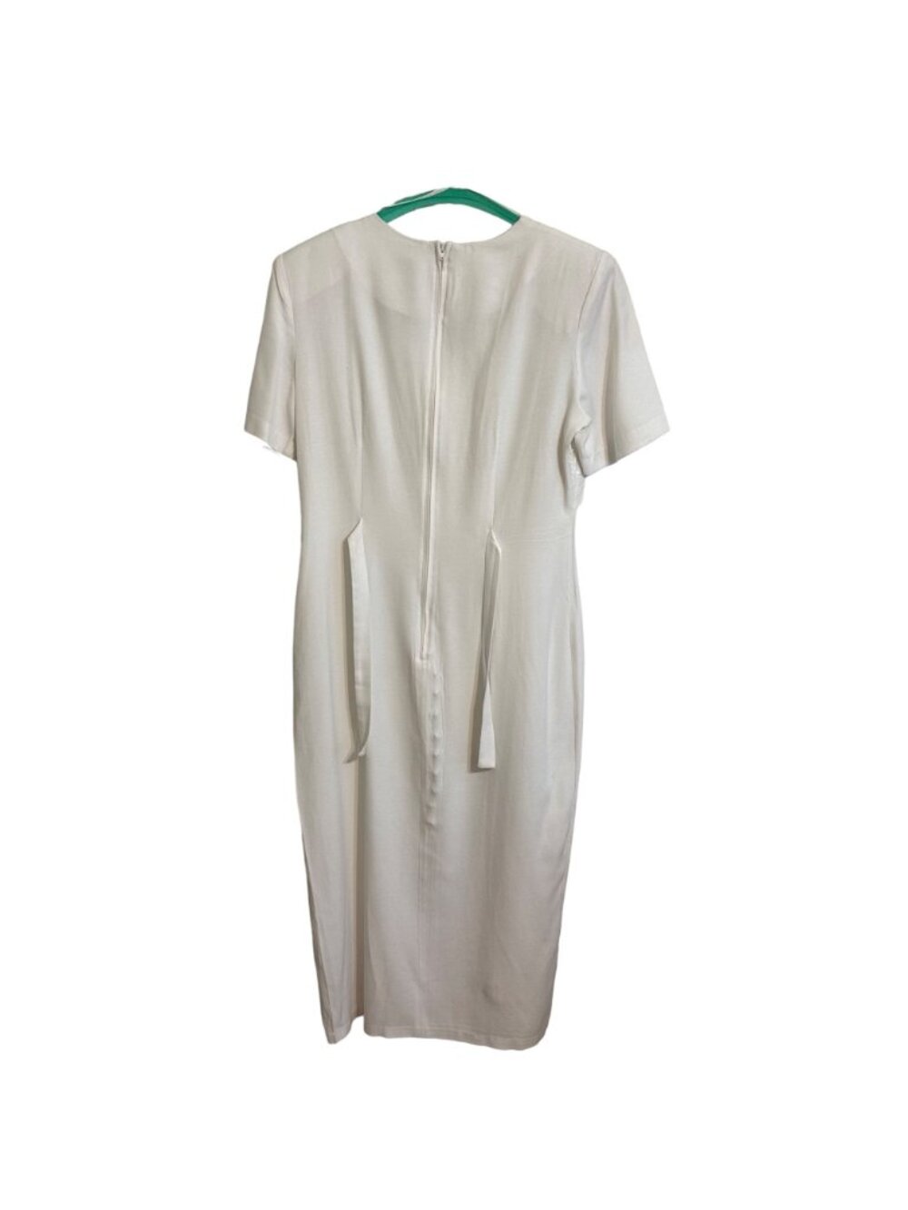 Vintage White Couture like Pencil Dress W/ Embroidered Faux Bolero Top SZ 7-8 - Picture 3 of 7